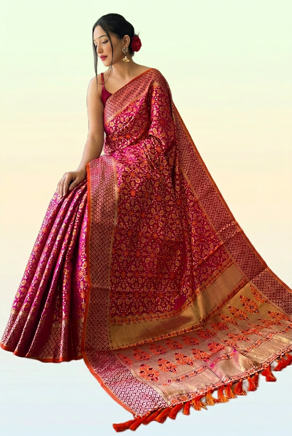 Royal Rani Pink Banarasi Silk Saree