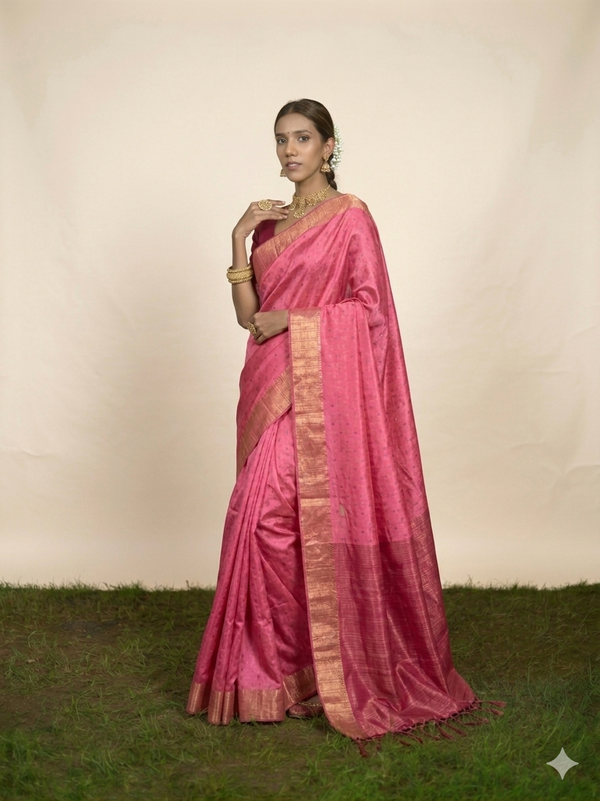 Rose Quartz Kanchipuram Silk Saree