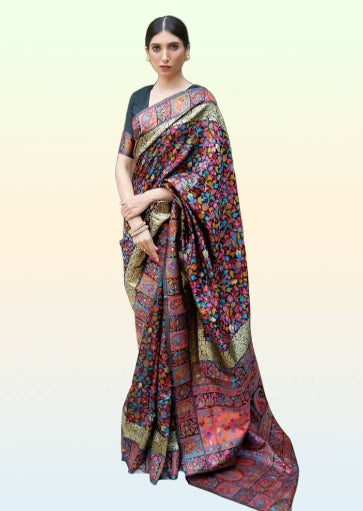 Royal Garden Floral Silk Saree