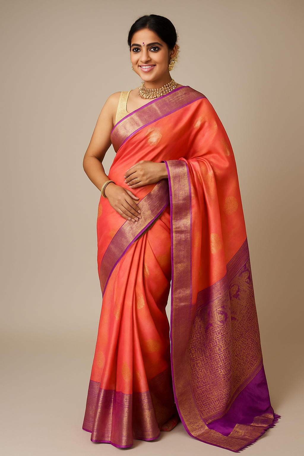 Sunset Royal Zari Silk Saree